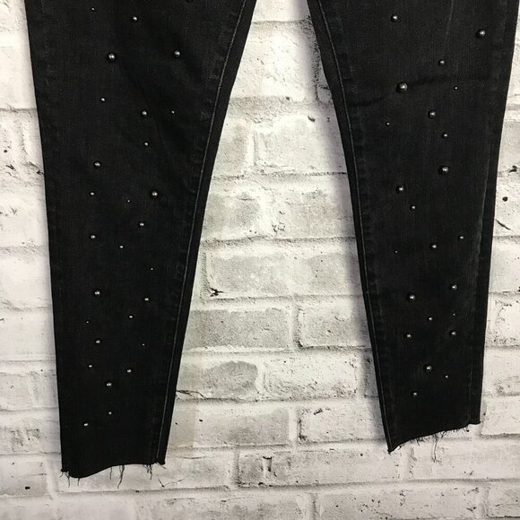 Black Studded Women's Jeans - Picture 3 of 16